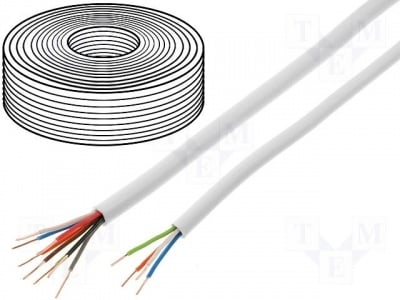Монтажен кабел YTDY2/0.50 Кабел: монтажен; YTDY; тел; Cu; 2x0,5mm; PVC; бял; -30?70°C; 0,5mm